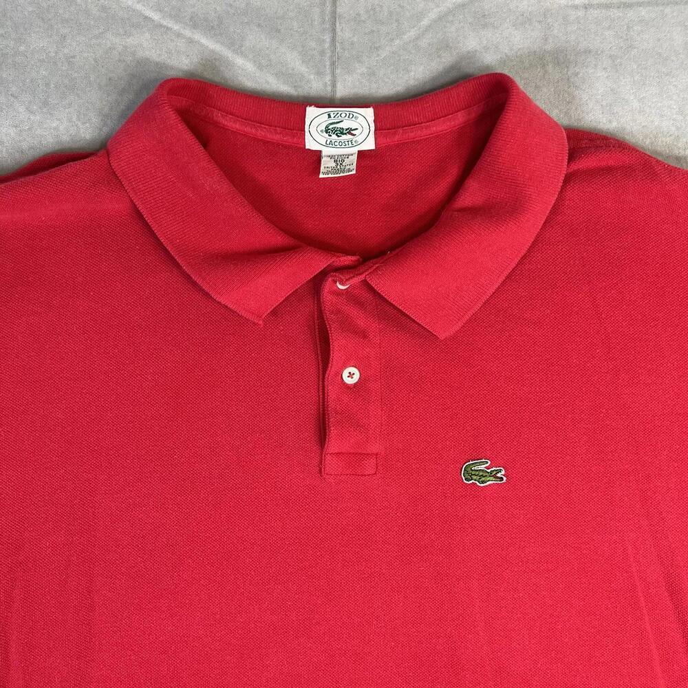 Vintage Izod Lacoste Polo Shirt Mens Big 3X Red Short Sleeve Alligator Logo 80s